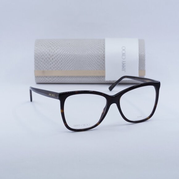Jimmy Choo JC362 0086 00 Butterfly 55mm Eyeglasses - Havana - Picture 1 of 11